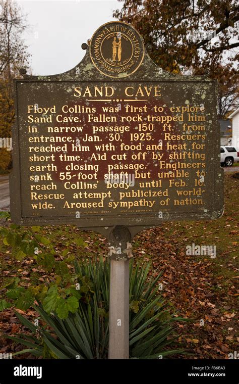 SAND CAVE Floyd Collins was first to explore Sand Cave. Fallen rock ...