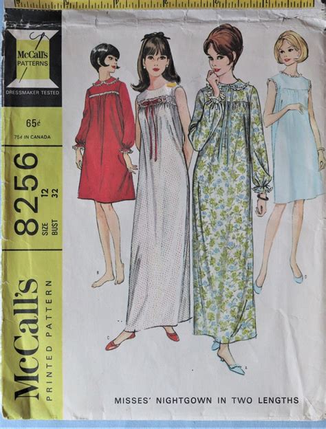 Mccall S Misses Nightgown Pattern Vintage Etsy