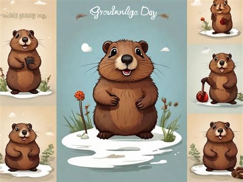 Premium Photo Happy Groundhog Day Diagram With Illustrations Of Cute