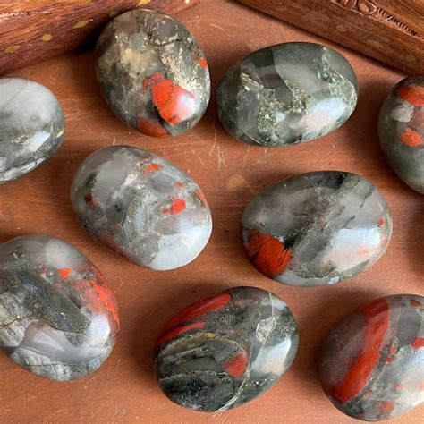 African Bloodstone Palm Stone Red Bloodstone Crystal Heliotrope Quartz