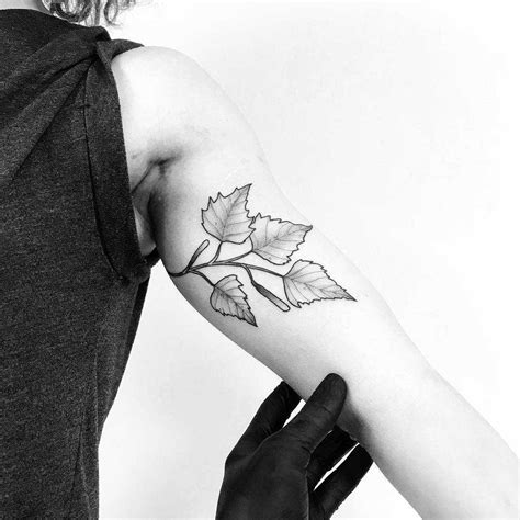 Birch leaves by tattooist pokeeeeeeeoh - Tattoogrid.net