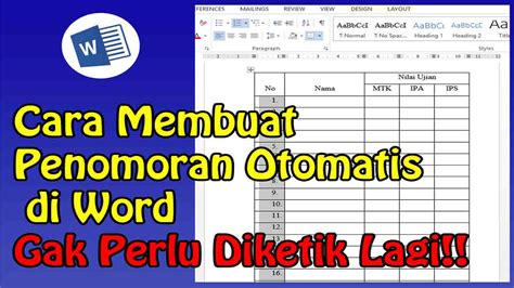 4 Cara Mudah Membuat Nomor Urut Quot Otomatis Quot Dengan Microsoft