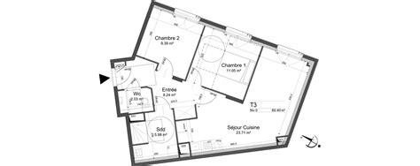 Plan Appartement T De M Neuf R Sidence Prisme Bezons