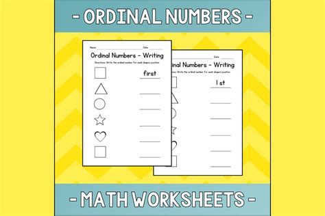 Ordinal Numbers Writing Worksheets Graphic By Atlasart · Creative Fabrica