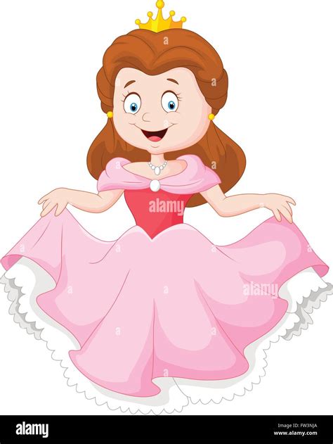 Cartoon Princess In Pink Dress Stock Vector Image And Art Alamy