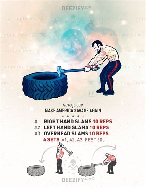 Core Exercise Hammer Slams Abe Sledgehammer Workout Tire Workout Strength Workout