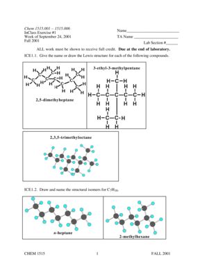 Fillable Online Genchem1 Chem Okstate CHEM 1515 1 FALL 2001 Chem 1515