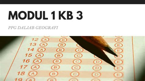 Soal Dan Jawaban Tes Formatif Modul Kb Guru Geografi