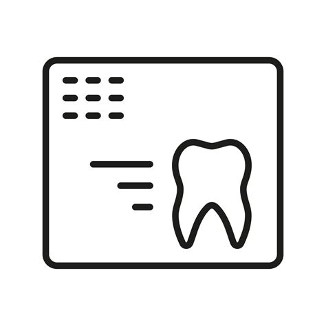 dental radiografía línea icono dientes radiografía lineal pictograma