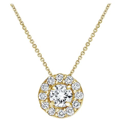 Mark Broumand 019 Carat Round Brilliant Cut Diamond Halo Pendant For