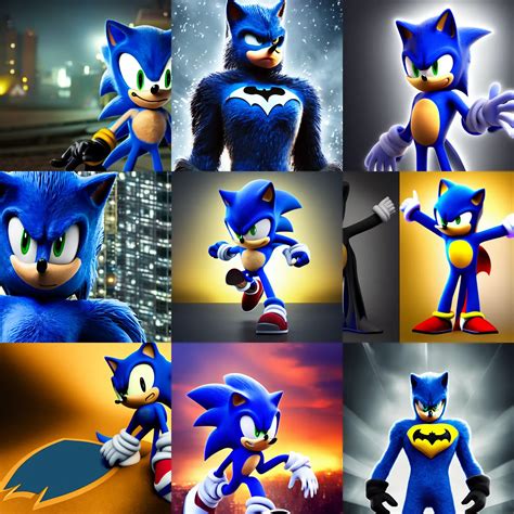 Krea Sonic The Hedgehog As Batman In Gotham City Moody Superhero