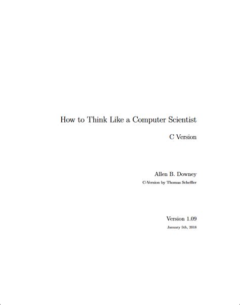 How To Think Like A Computer Scientist C Version Open Textbook Library