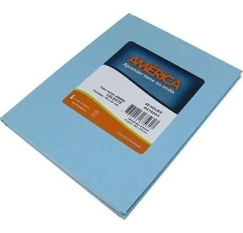 Cuaderno America Tapa Carton Dura X 42 Hojas Forrado Rayado Color