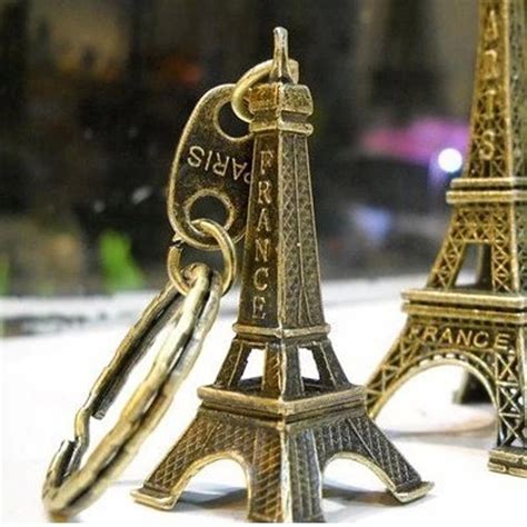 Buy Eiffel Tower Model Keychain Retro Paris Keyring Metal Split Key