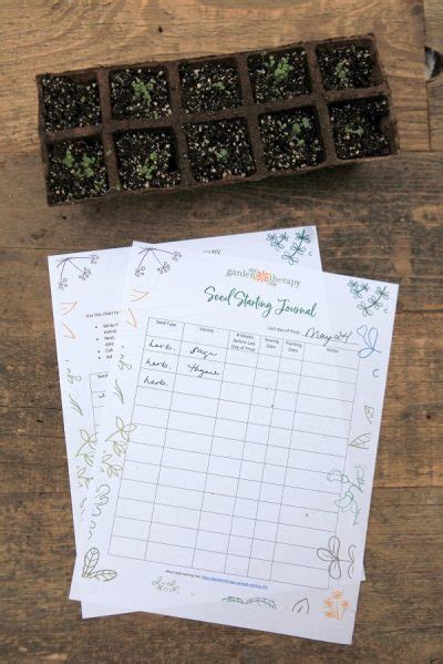 Get Growing With This Free Printable Seed Starting Journal Garden Therapy