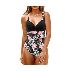 Jfan Costume Intero Donna Push Up Fascia Bikini Intero Costume Da Bagno