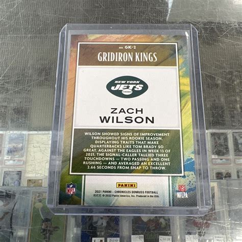 Chronicles Zach Wilson Donruss Gridiron Kings Purple Rookie Rc