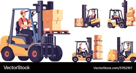 Forklift worker cartoon Royalty Free Vector Image