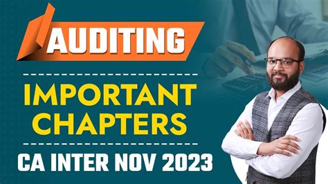 CA Inter Auditing Important Chapters CA Inter Auditing Study Plan