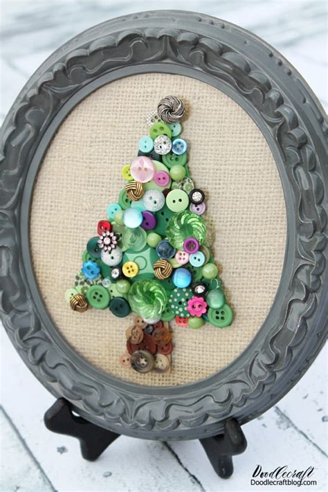 Vintage Buttons Christmas Tree Decor DIY