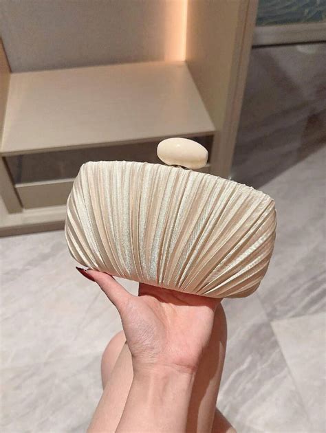 Moonlit Evebag Women S Elegant Pleated Satin Clutch Box Bag For Formal