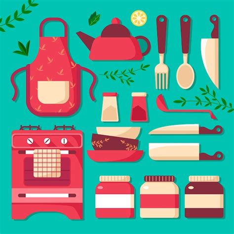 Free Vector Hand Drawn Kitchen Elements