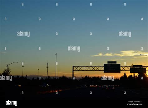 City Sunset Silhouette Stock Photo - Alamy