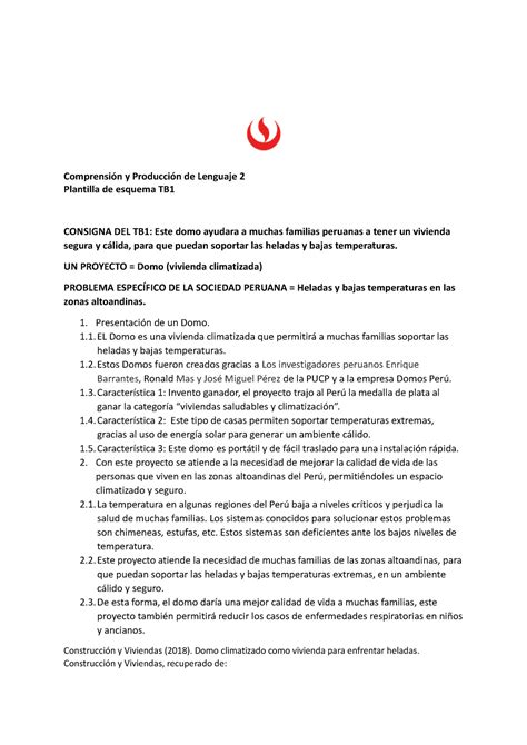 Esquema del TB1 informe Comprensión y Producción de Lenguaje 2