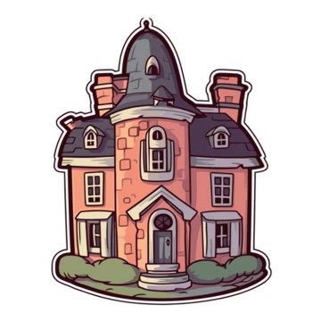 Cartoon Style House In A Pink Color Vector Clipart House Clipart