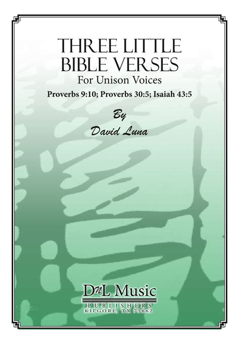 Three Little Bible Verses For Unison Voices By David Luna Sheet Music