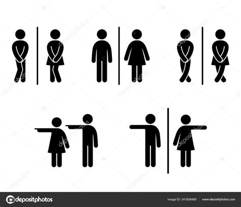 Set Of Wc Sign Icon Vector Illustration On The White Background Vector