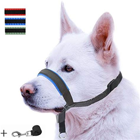 Dog Head Collar With Padded Leather Head Harness Stops Dog Pulling