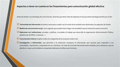 Lineamientos estratégicos para la comunicación global efectiva de PPT