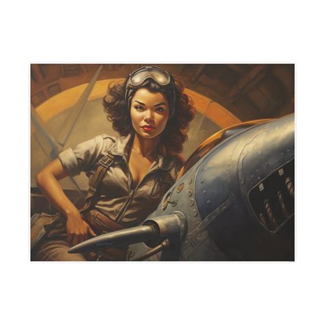 Boris Vallejo Style Ww2 Bomber Pin Up Inspired Art Paper Etsy