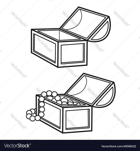 Jewelry Box Linear Drawing For Coloring Book Vector Image