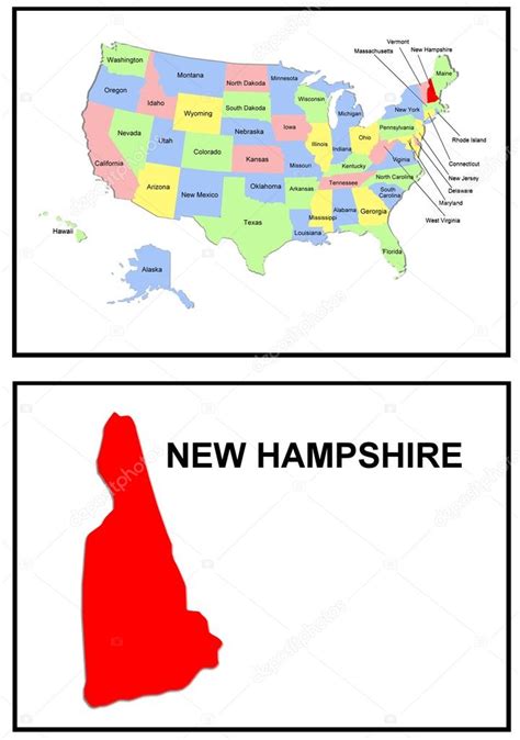 Mapa Del Estado De New Hampshire Fotograf A De Stock Pdesign