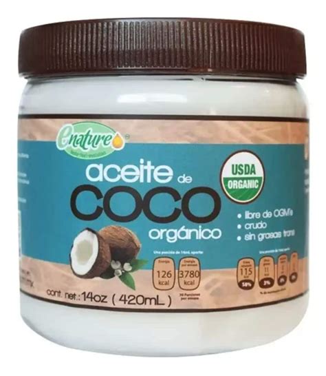 Aceite De Coco Extra Virgen Ml Enature Crudo Olor Sabor