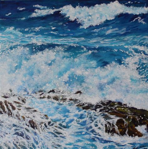 Crashing Waves by Linda Parkinson Art Lovers Australia Artist