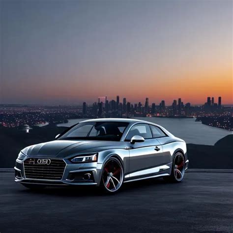 A Steel Grey Audi S Sitting On The Side Of A Cliff