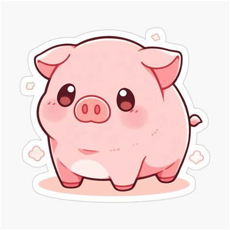 Cute Kawaii Pink Baby Pig Piglet By Cozykawaiiart Redbubble