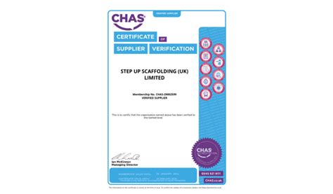 Chas Accreditation For Stepup Scaffold Uk Stepup