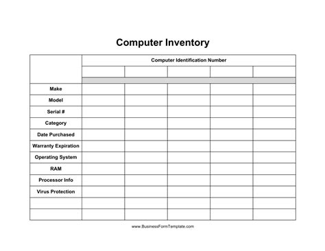 Computer Inventory Template