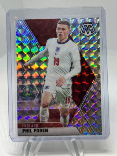 2021 Panini Mosaic UEFA Euro 2020 Phil Foden Silver Mosaic Prizm Card