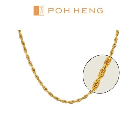 Poh Heng Jewellery 22k Gold Rope Chain In Yellow Gold [price By Weight] Shopee Singapore