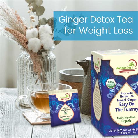 Organic Fennel Ginger Tea for weight loss, bloating, and stomach pain