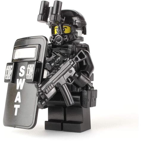 Battle Brick Swat Police Officer Pointman Sku50 Custom Minifigure