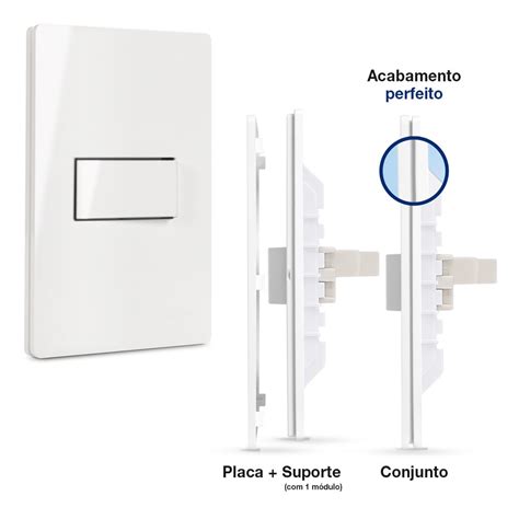 10 Conjuntos 4x2 Interruptores Simples Infiniti Branco 10A Margirius