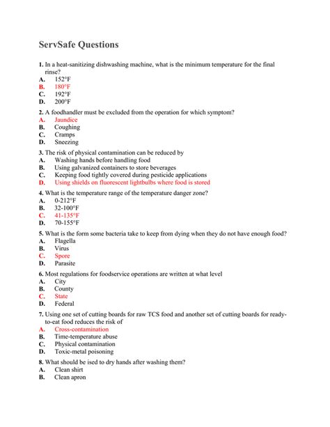 Servsafe Practice Test Th Edition Pdf