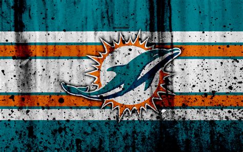 Download wallpapers Miami Dolphins, 4k, NFL, grunge, stone texture ...