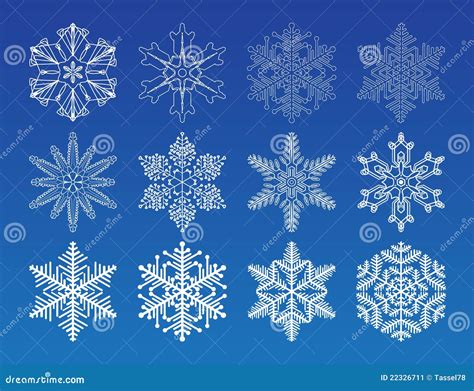 Snowflake Winter Set Vector Illustration Stock Vector Illustration Of